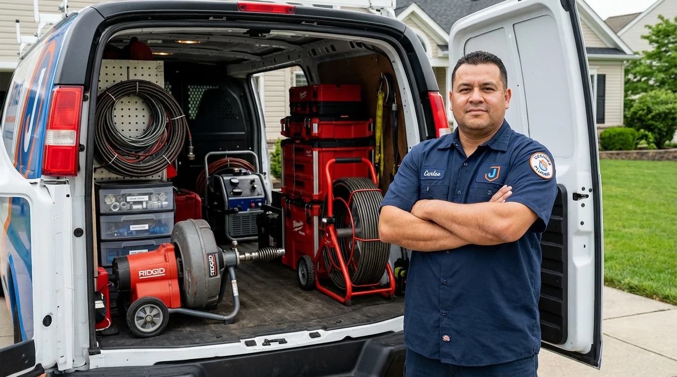 Professional drain cleaning equipment and Johns Plumbing LLC plumber in Philomath