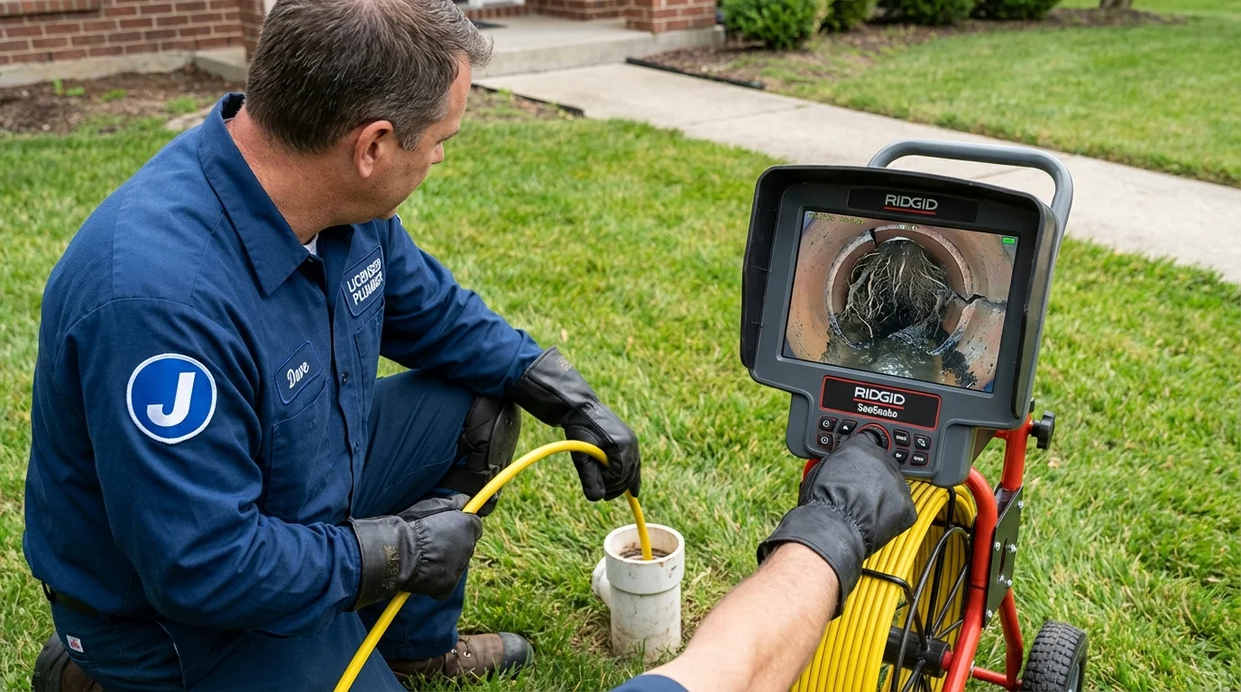 Sewer camera inspection being performed by Johns Plumbing LLC in Philomath