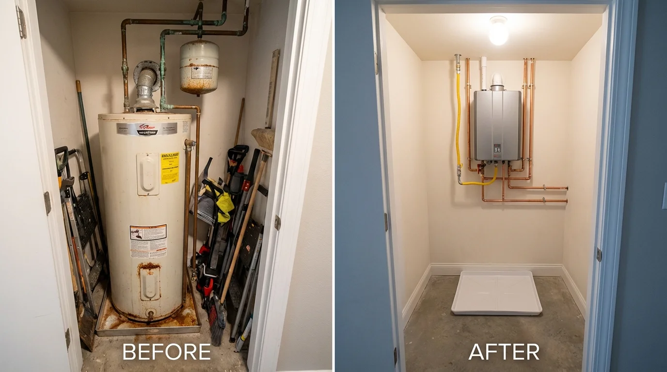 Tank water heater versus wall-mounted tankless unit comparison for Philomath, OR homeowners
