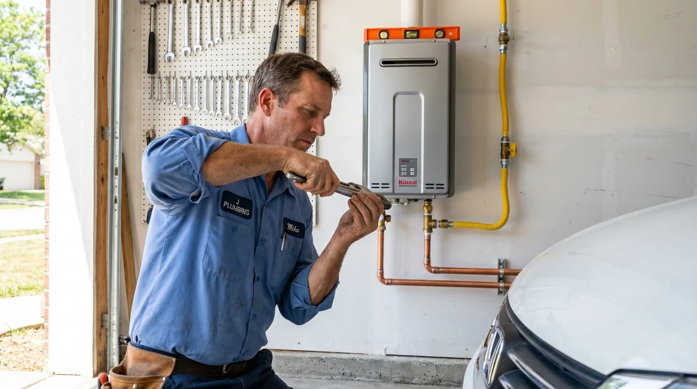 Tankless water heater installation by a Johns Plumbing LLC plumber in Philomath